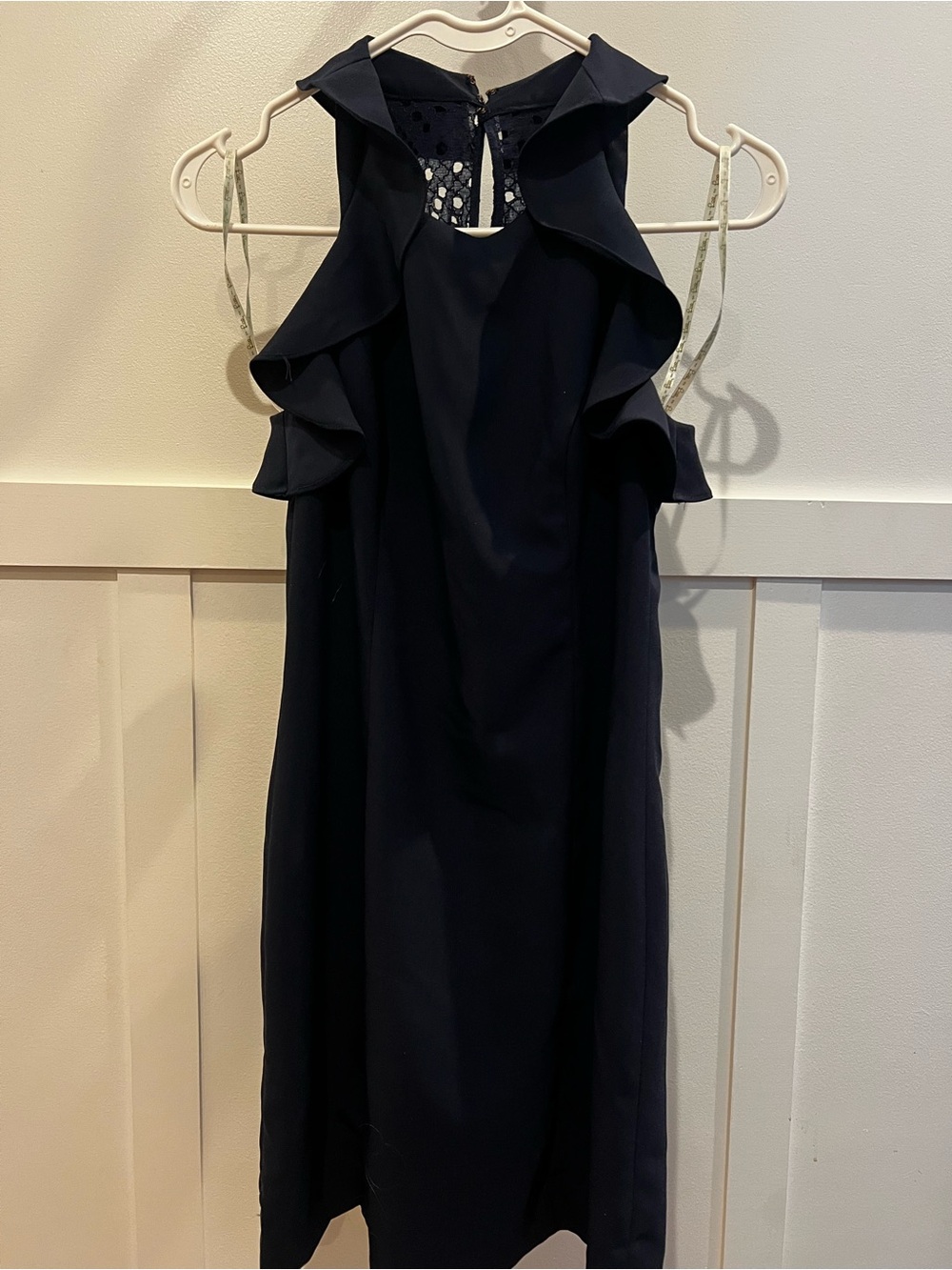 Lilly Pulitzer Navy Ruffle-Shoulder Dress